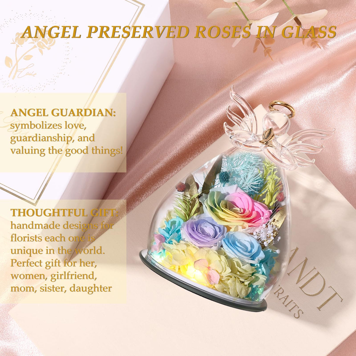 FIACO versatile rose angel gift suitable for Mother’s Day, Christmas, or anniversaries