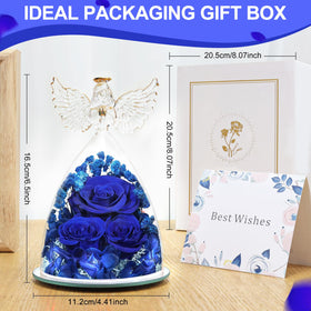 Fiaco preserved rose angel statue serves as a romantic centerpiece