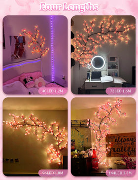 FIALAME cherry blossom lights enhance cozy bedroom ambiance