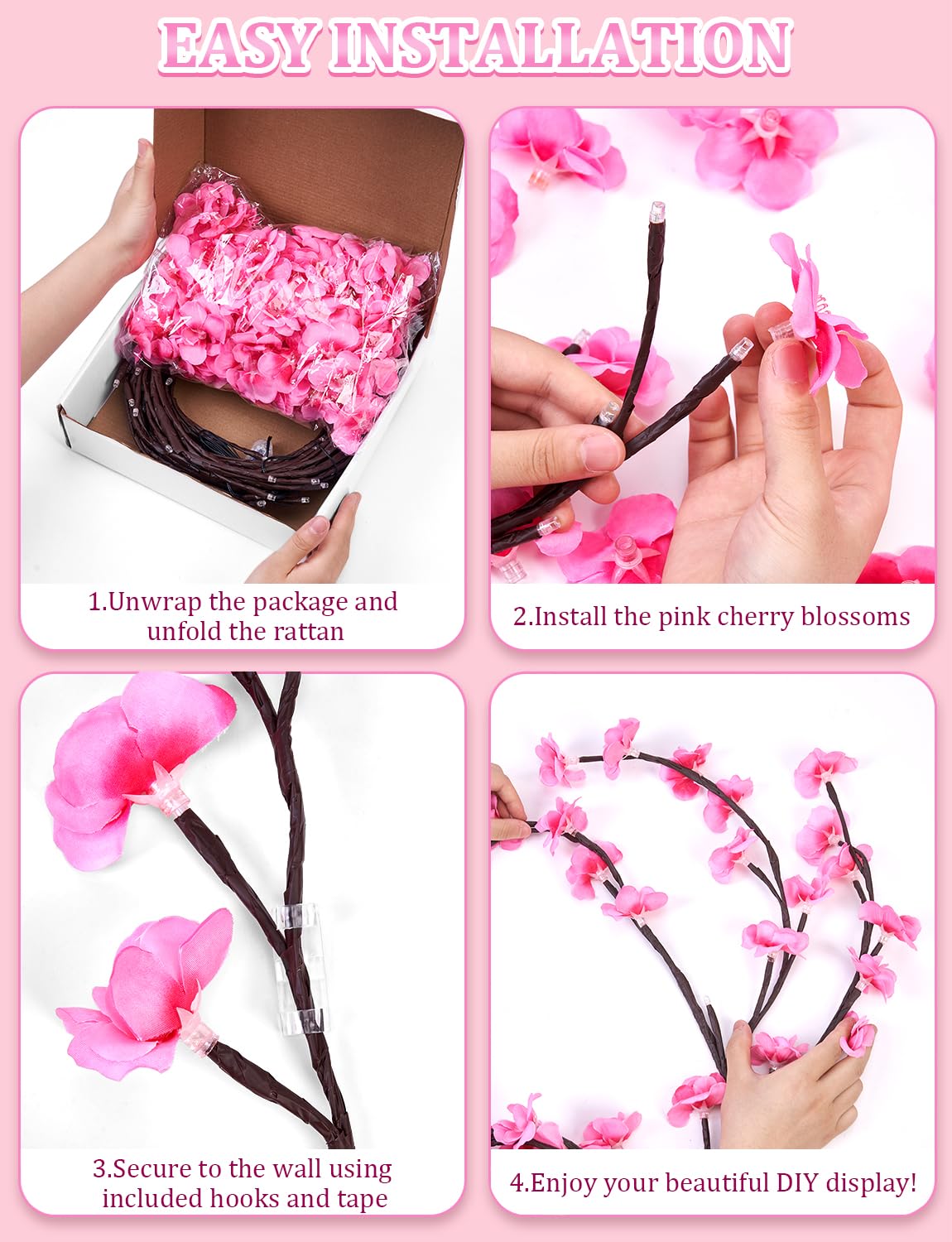 FIALAME pink blossoms provide flexible home decor options