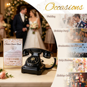 FiayaCom Audio Guest Book on check-in table with easy one-touch playback for guests