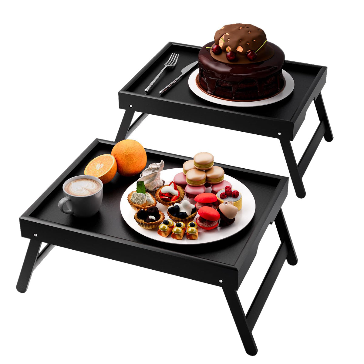 Fibogollo bamboo bed tray with folding legs for easy breakfast in bed