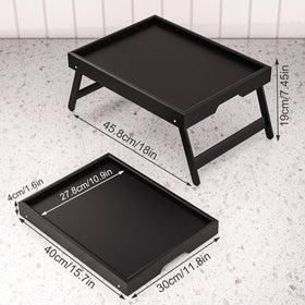 Fibogollo bamboo bed tray guardrail prevents spills and protects surfaces