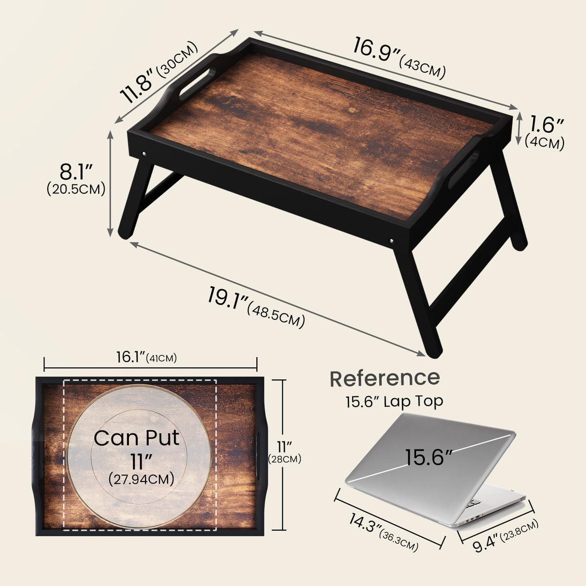 Fibogollo tray in breakfast in bed setup with tea and toast