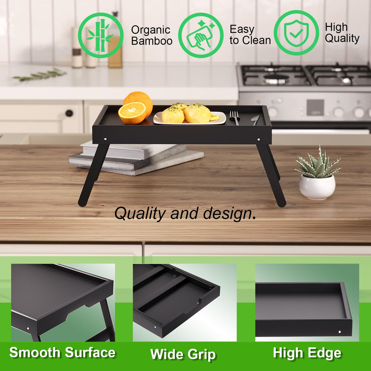 Fibogollo compact bed tray for storage and versatile room use
