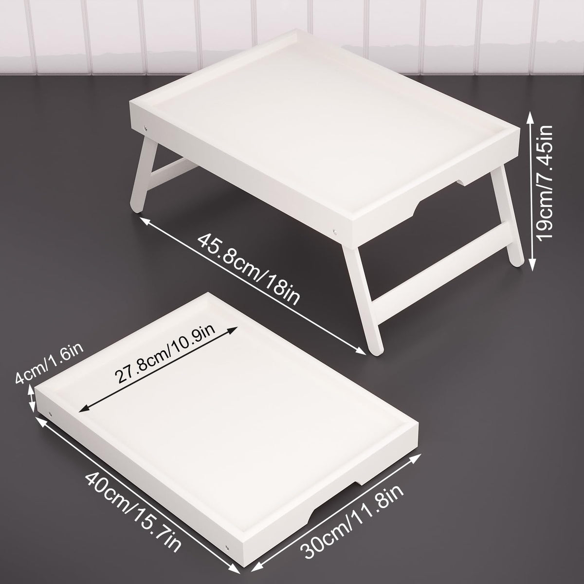 Compact storage with foldable legs for Fibogollo trays.