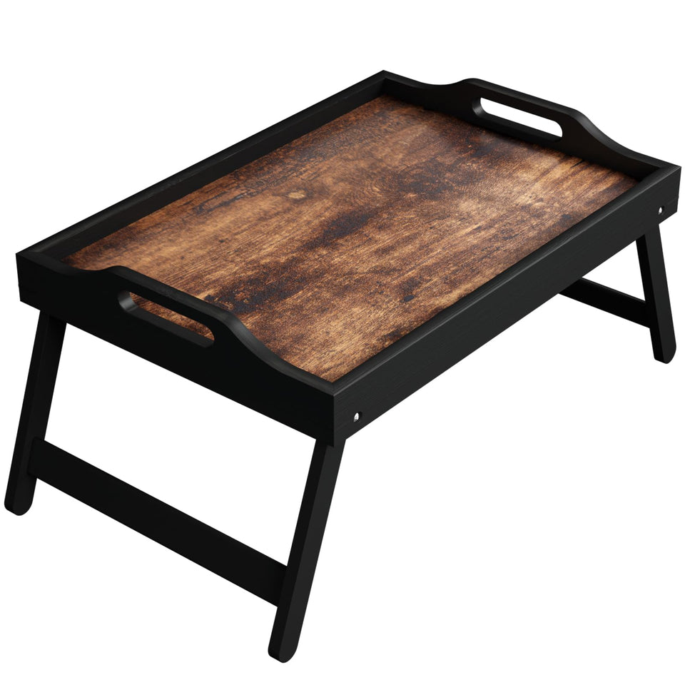 Fibogollo wooden bed tray with folding legs for stable meals in bed