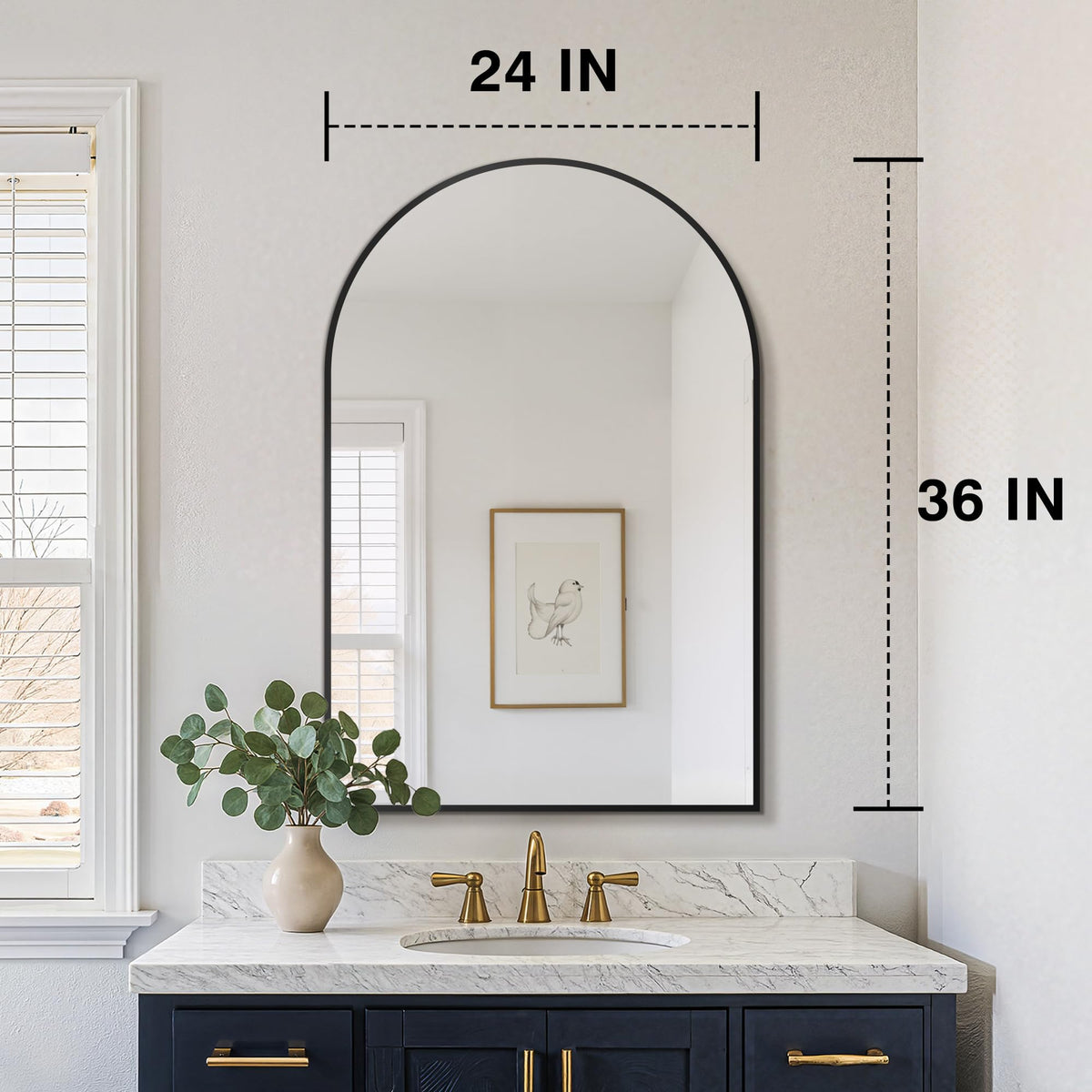 Two-pack bathroom mirrors suitable for vanity or entryway placements