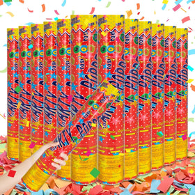 FIEKEICC 12Pack Confetti Cannon multicolor ready for vibrant outdoor celebrations to capture memories.