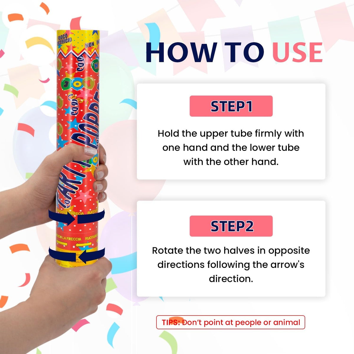 FIEKEICC confetti cannon 12inch launch height up to 15-20 ft for dramatic moments.