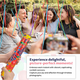 FIEKEICC confetti cannon creates dramatic sky streamers up to 20 feet high.