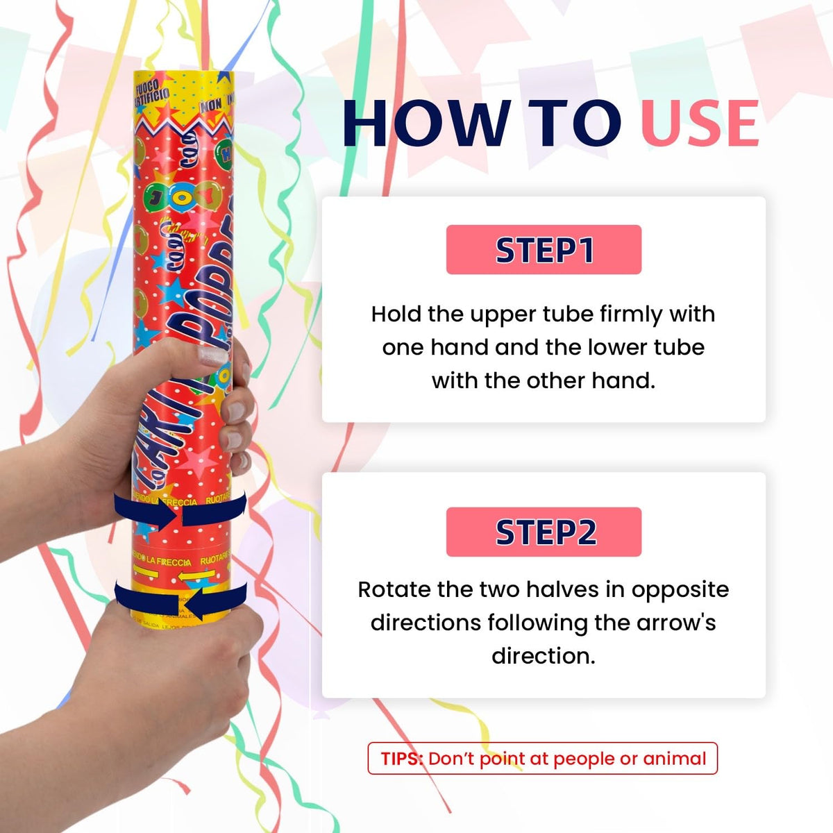 FIEKEICC confetti cannon biodegradable materials for eco-friendly celebrations.