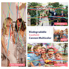 FIEKEICC confetti cannon used indoors and outdoors for versatile events.