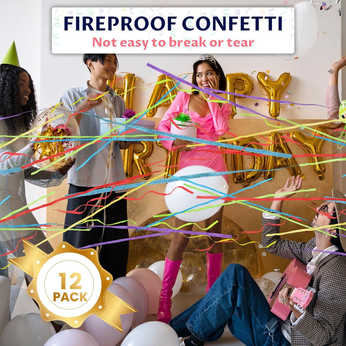 FIEKEICC confetti cannon safety-focused design launches upward away from guests.