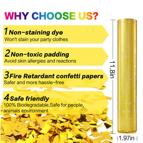 FIEKEICC Gold confetti launch reaching 10 to 15 feet high for drama.