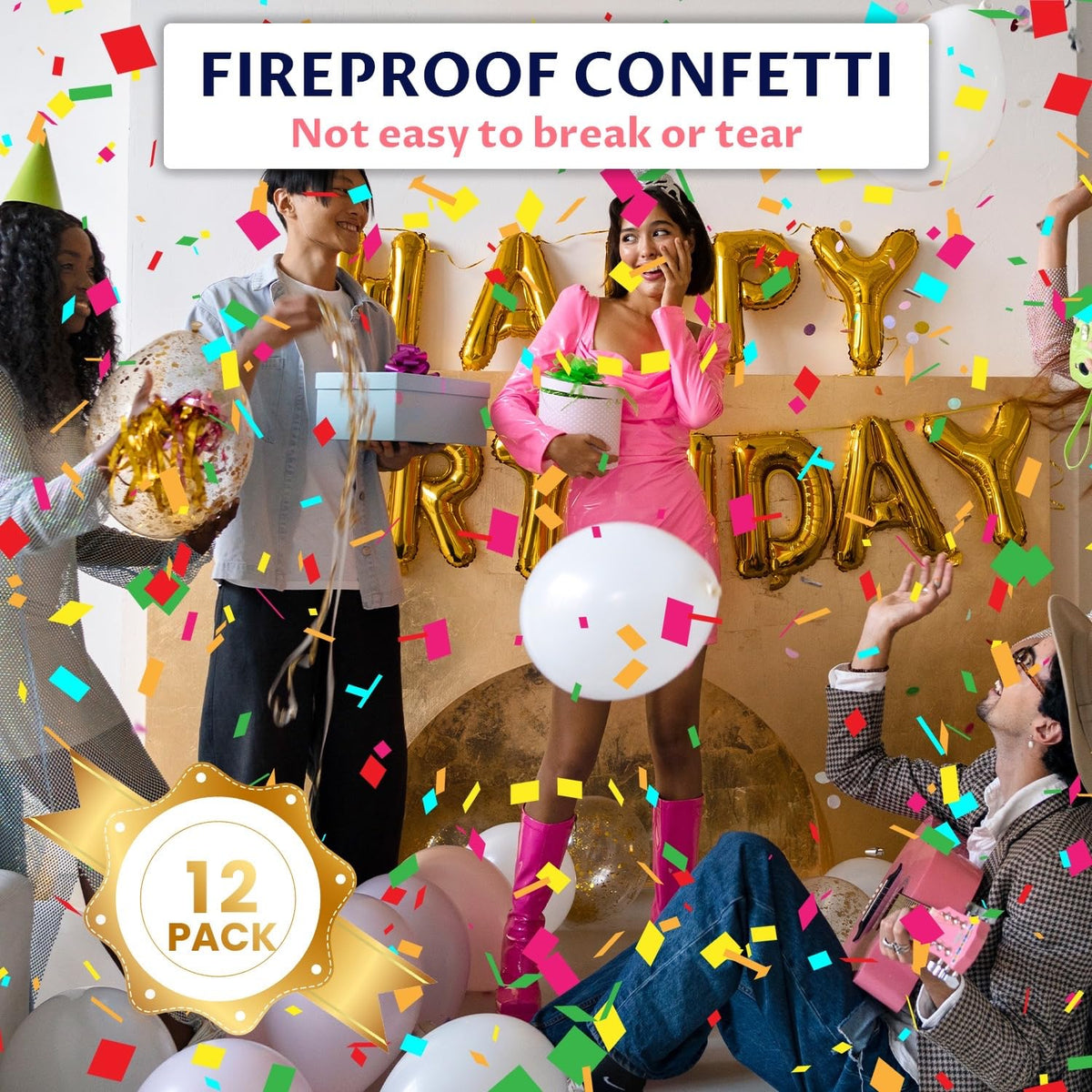 FIEKEICC twist-action confetti cannon for easy, safe operation.