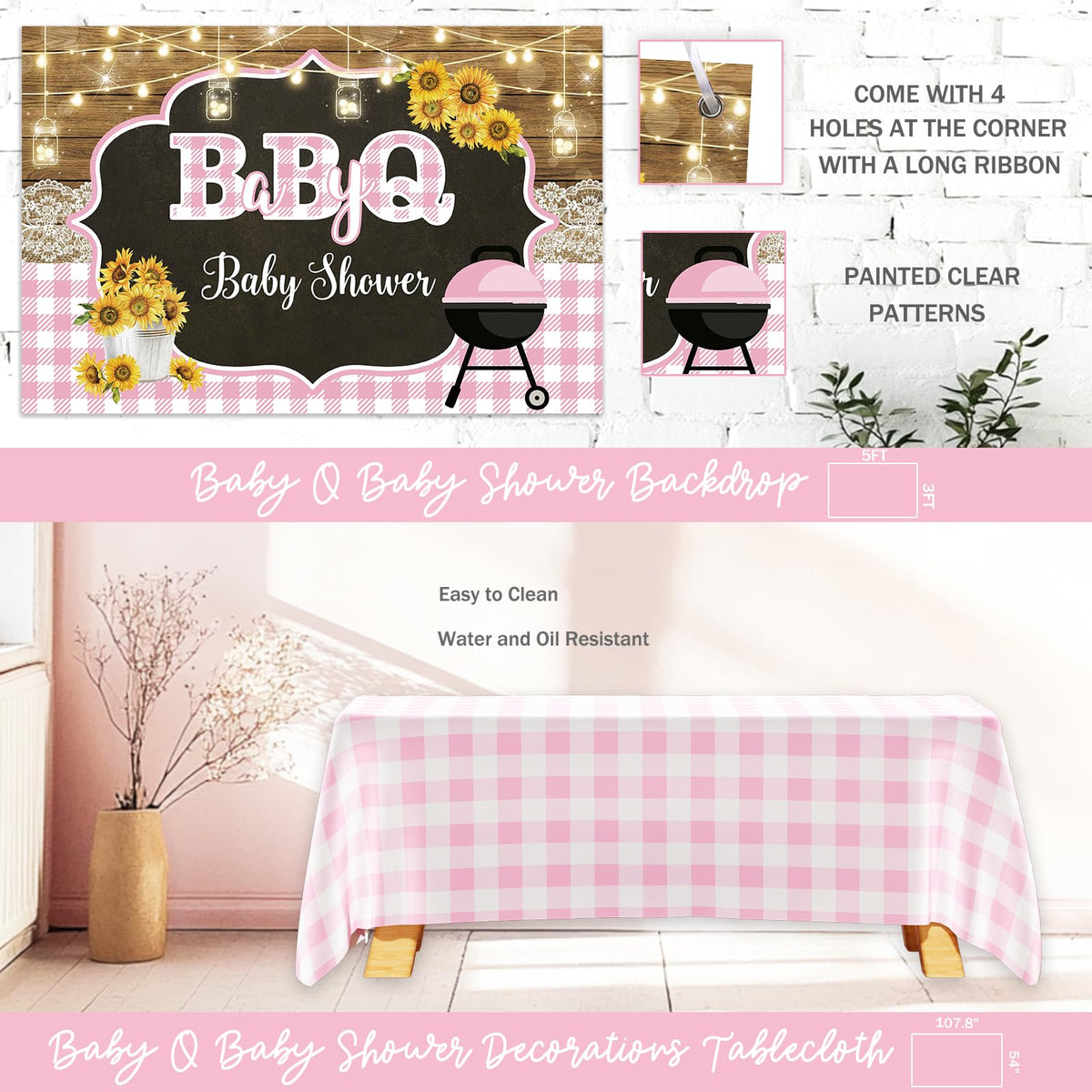 Fiesec Baby Q OH BABY foil balloons brighten decor.