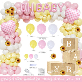 Fiesec Baby Q pink heart foil balloons provide sweet focal accents for photos.