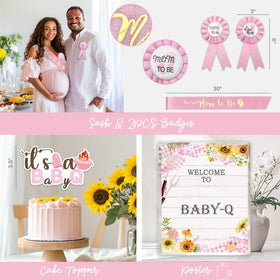 Fiesec Baby Q sunflowers and gingham tablecloth add warm whimsy to the table.