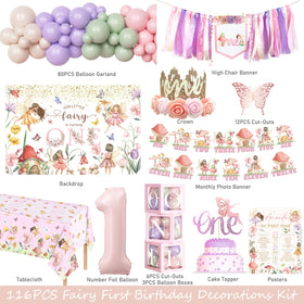Fiesec flower balloons brighten the floral forest birthday vibe