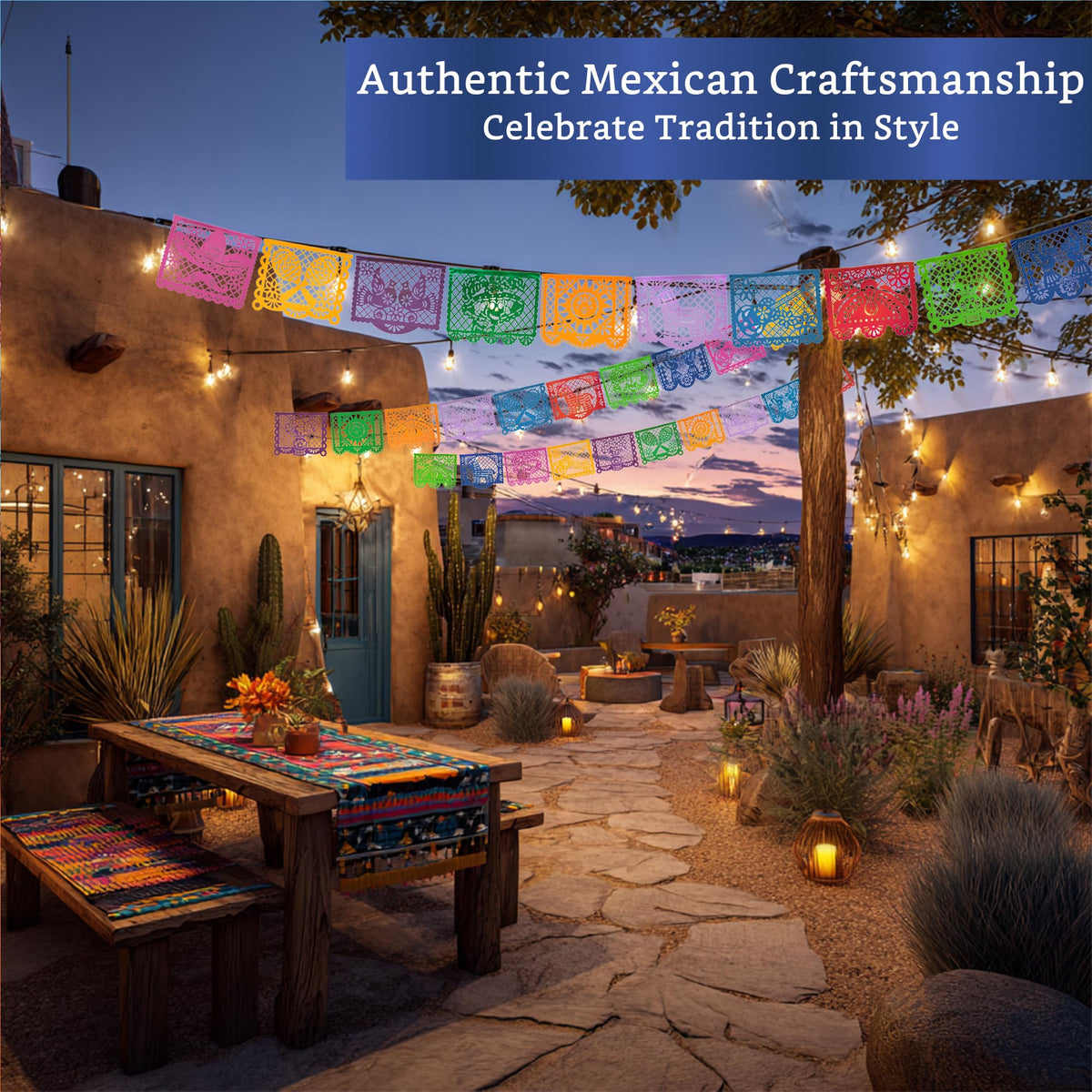 Fiesta Wraps Dia de los Muertos banner—cultural decor for events