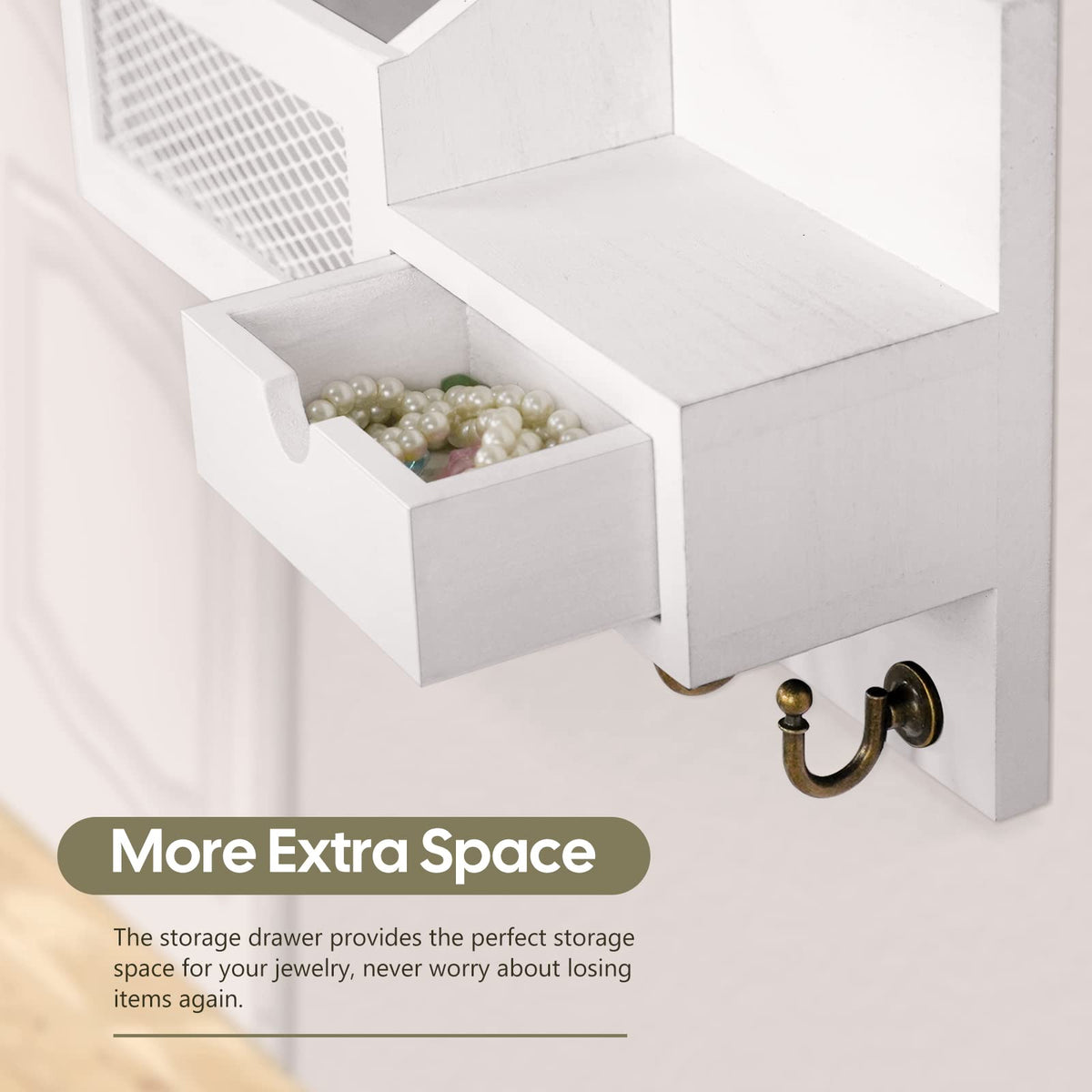 FifthQuarter entryway organizer with compact drawer for small essentials.