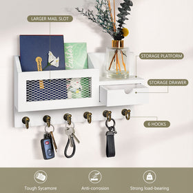 FifthQuarter six-hook wall organizer keeps keys and bags within reach.