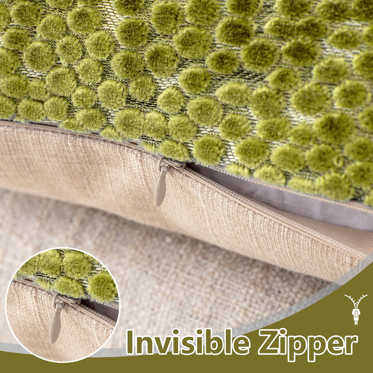 FIFU pillow with invisible zip ensures seamless, easy-to-maintain covers.