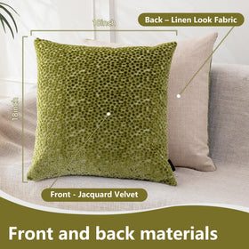 FIFU pillow front velvet closeup dotted pattern showcases tactile elegance.