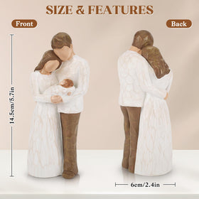 Fighting to Achieve family of three figurine hand-painted for a loving home