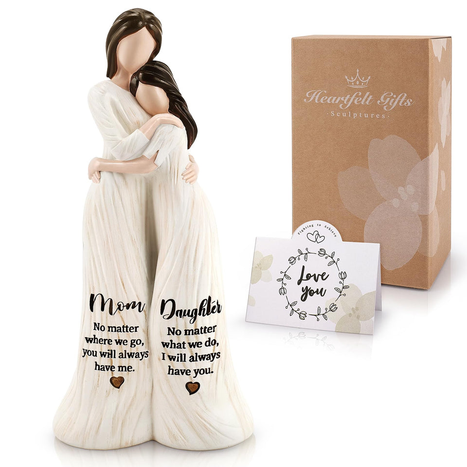 Fighting to Achieve mom and daughter figurine, 8-inch keepsake