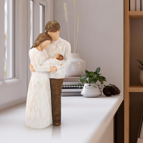 Fighting to Achieve mother-dad-child figurine detailed for new family memories