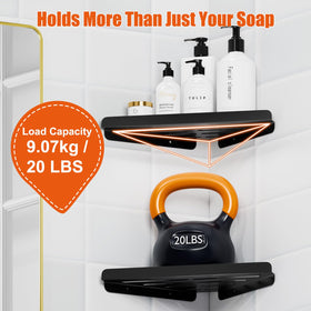 Each shelf features drainage holes to prevent water pooling on the Fikoksol corner caddy.