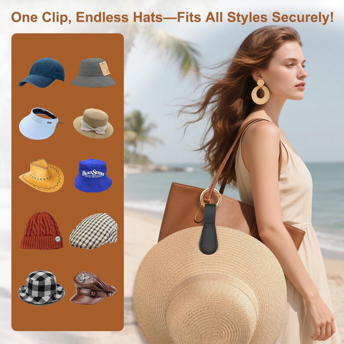 Fikoksol silicone hat holder travel soft touch and hat-friendly