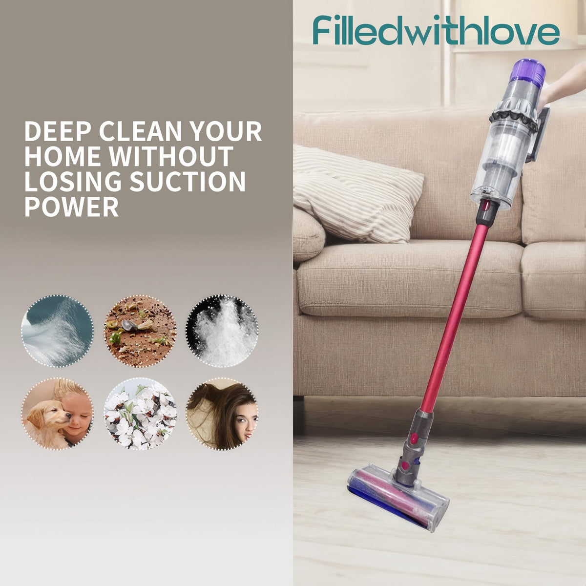 FilledwithLove Dyson V11/V15 installation shot demonstrating quick snap-in fit.