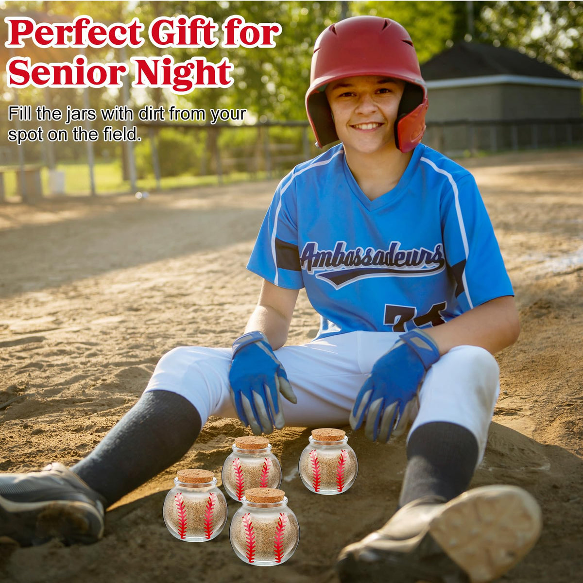 FillTouch baseball dirt jar party favors set, ideal for event decor.
