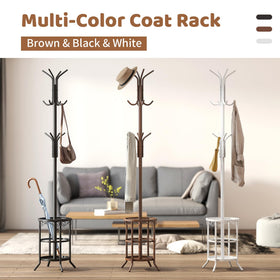 FILWH coat rack space-saving footprint fits small entryways without crowding.