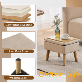 FIMIVIBI ottoman has anti-slip pads to protect floors during use.