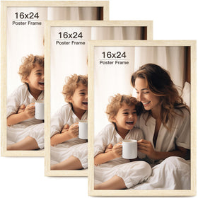 FinalFind 16x24 natural wood frame front view enhances wall display