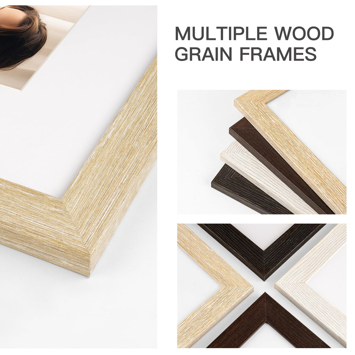 FinalFind 16x24 natural wood frame side view adds depth to gallery walls