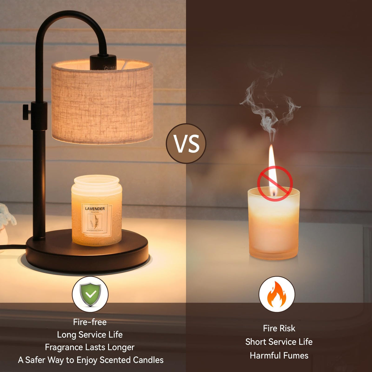 FINCMY candle warmer lamp base and shade add chic home decor.