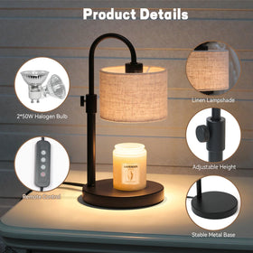 FINCMY candle warmer lamp cord length is 5 ft for flexible placement.