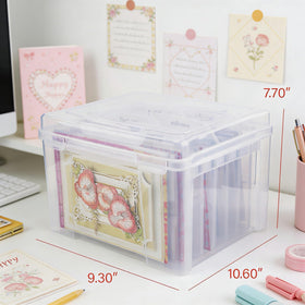 Find Scrapblooms sturdy closures keep cards safely stored and accessible