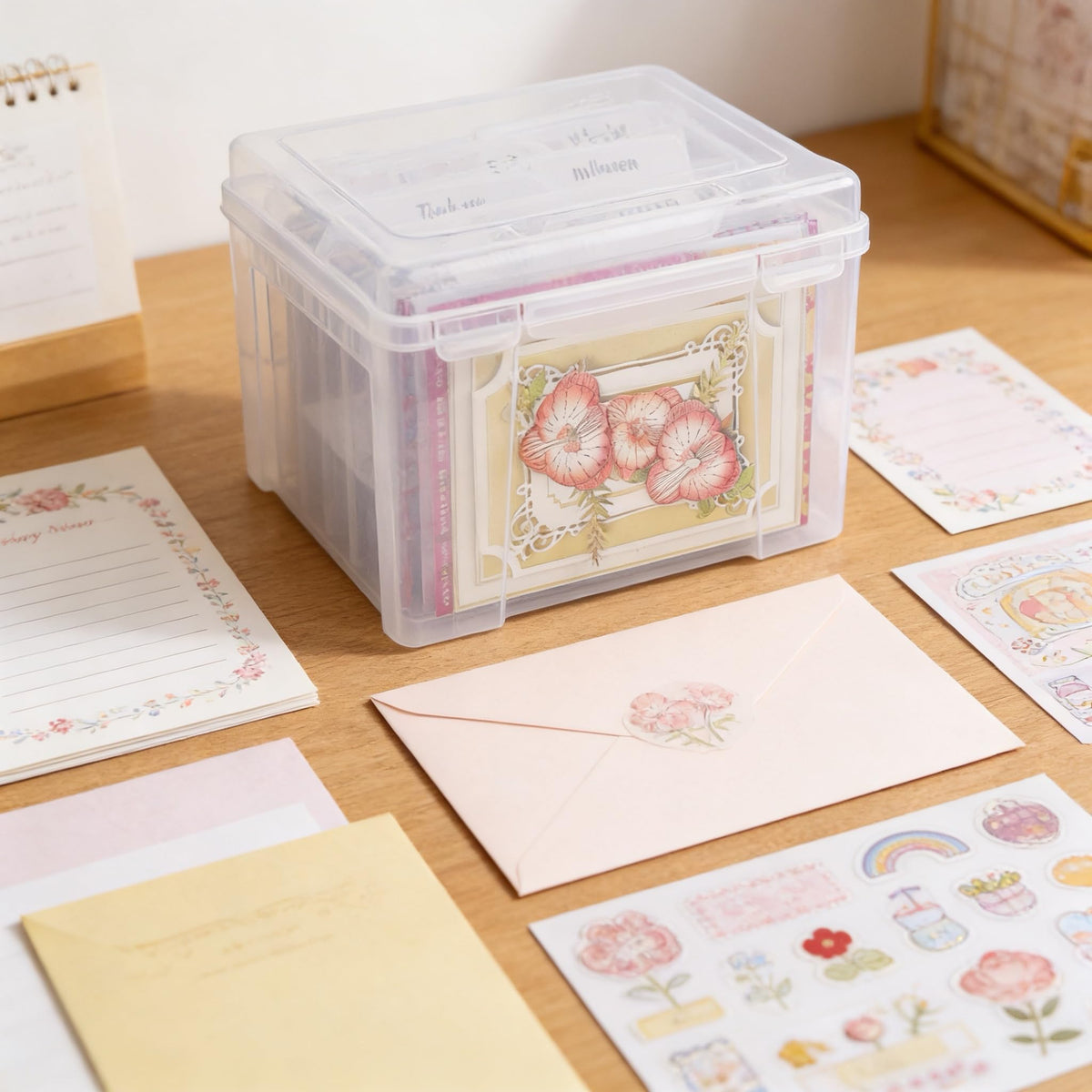 Find Scrapblooms clear greeting card storage keeps contents visible at a glance