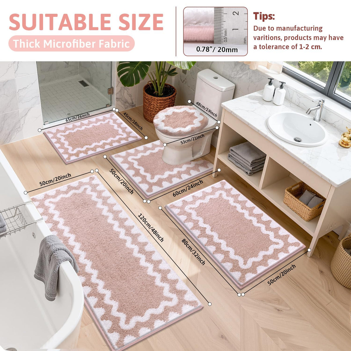 Findosom U-shaped mat 20x24 provides secure seating area and dry floor protection.