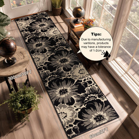 Findosom non-slip rubber backing keeps the runner securely in place on dry, smooth floors.