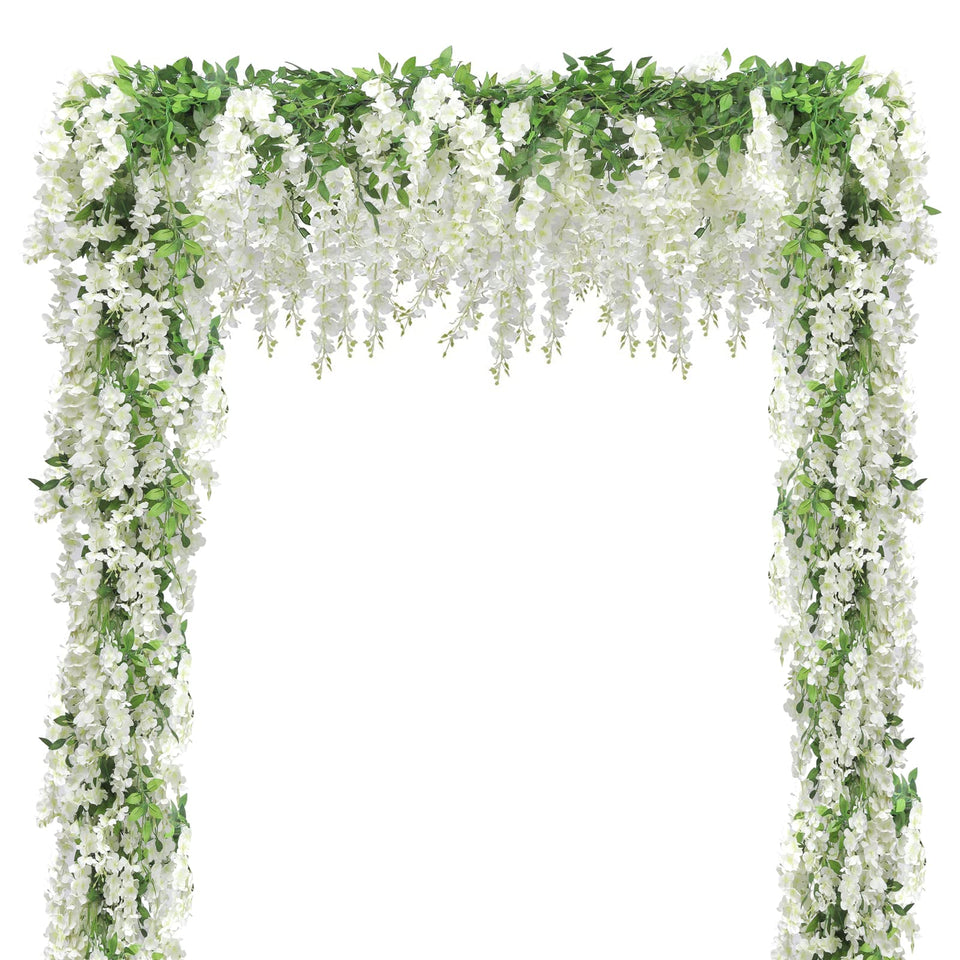 Findosom Wisteria garland closeup of lifelike petals for elegant decor