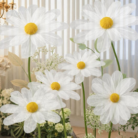 FineCheer giant white daisy 12 inch bloom for elegant wedding backdrops