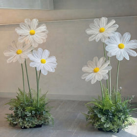 FineCheer 16 inch white daisy for banquet decor