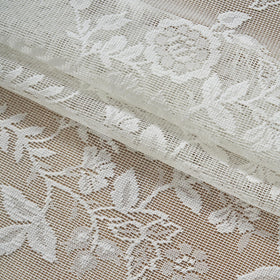 FineCITY ivory lace curtains are machine washable for easy care.